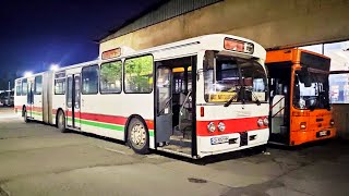 Bus passenger's view Bulgaria: 🚌 Mercedess-Benz O305G in Sofia. Pure OM407 diesel engine sound 🔊 !
