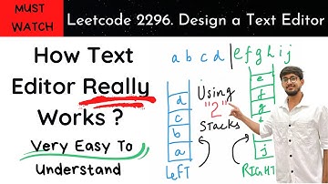 Leetcode 2296 Design a Text Editor | Using Stacks | Hindi