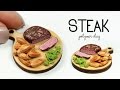 Polymer clay steak  potato wedges tutorial  polymer clay food