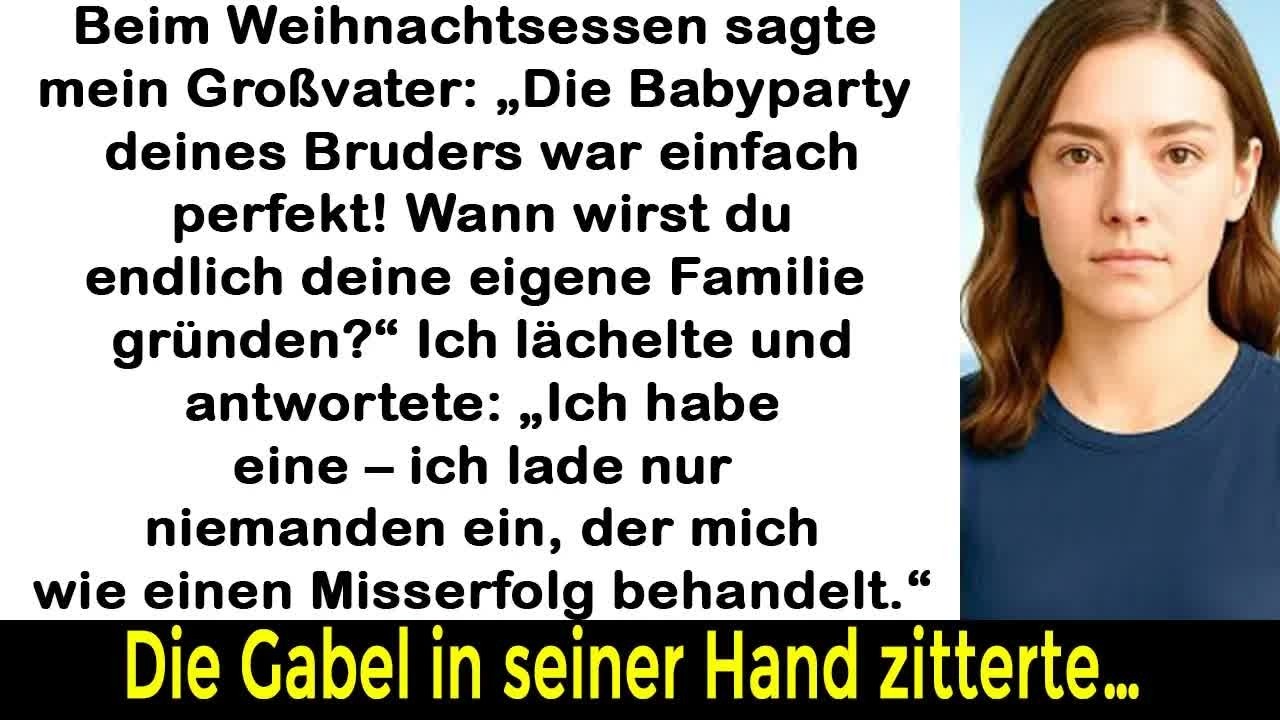 Beim Weihnachtsessen fragte Opa： „Und wann bist du endlich dran？“ – Ich lächelte nur und stand a