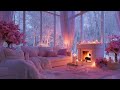 Romantic Winter Fireplace with Soft Piano Sounds for Deep Relaxation, Emotional Healing Cozy Nights
