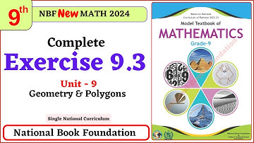 Class 9 Maths Chapter 9 Exercise 9.3 New Book| National Book Foundation Class 9 Maths | MathPhysics