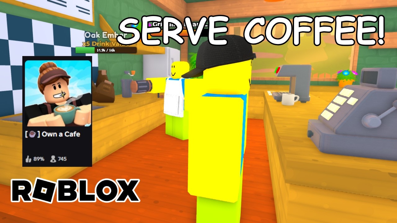 YouTube thumbnail for an Own a Cafe serving video