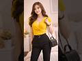 Yellow Wrap Top with Black Trousers 💛🖤 | Classy Office Outfit Idea 2026 | Elegant OOTD #Shorts