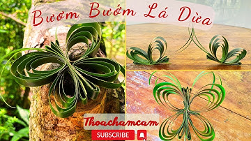 Hướng dẫn làm Con Bướm bằng lá dừa độc đáo - Coconut leaf butterfly  @Thoahandmade