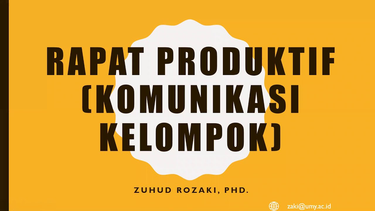 Rapat Produktif - YouTube