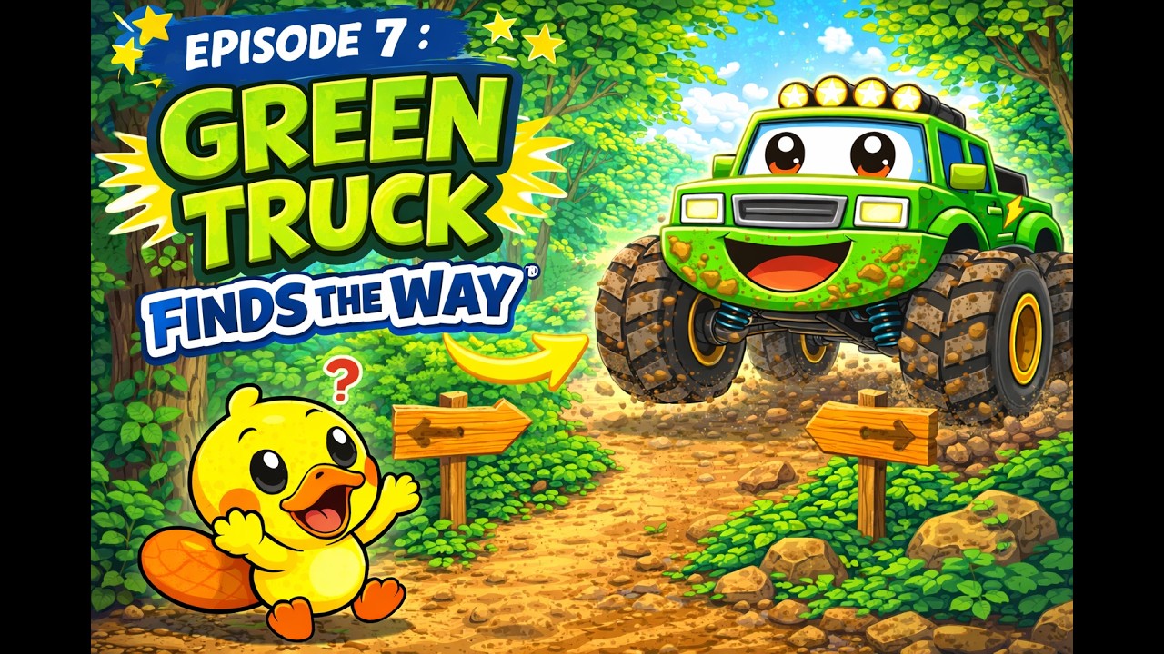 Lost in the Forest! | Green Truck Helps Plee 🌿 | Kids Monster Truck Story