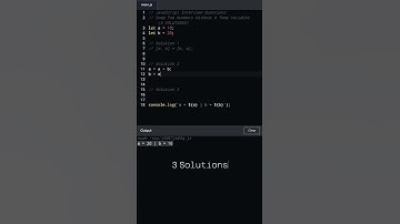 JavaScript Interview Questions - Swap Two Numbers Without A Temp Variable #javascript  [Short Code]