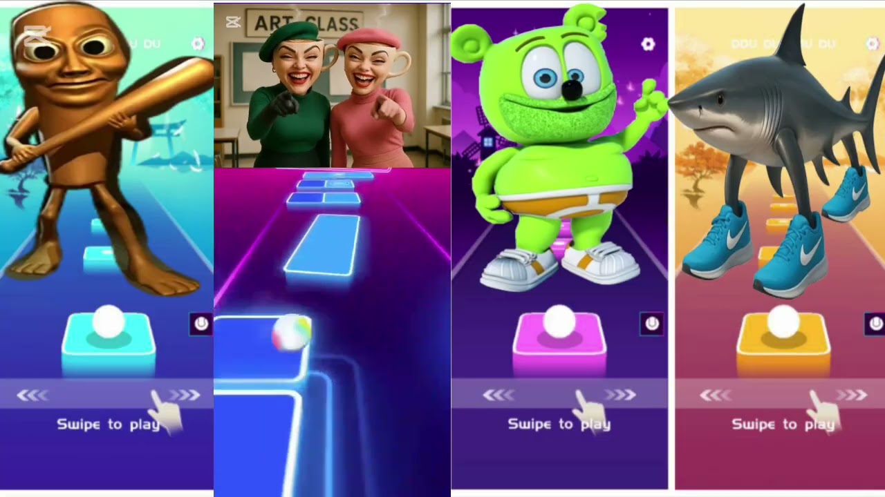 TILES HOP VS COFFIN DANCE VS TUN TUN SAXUR VS BALERINO COPUCHINO VSGUMMY BEAR VS TRALALA TRALELO 