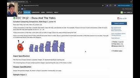 2024 CCC J2: “Dusa And The Yobis” Solutions in Python & C++ | Canadian Computing Competition
