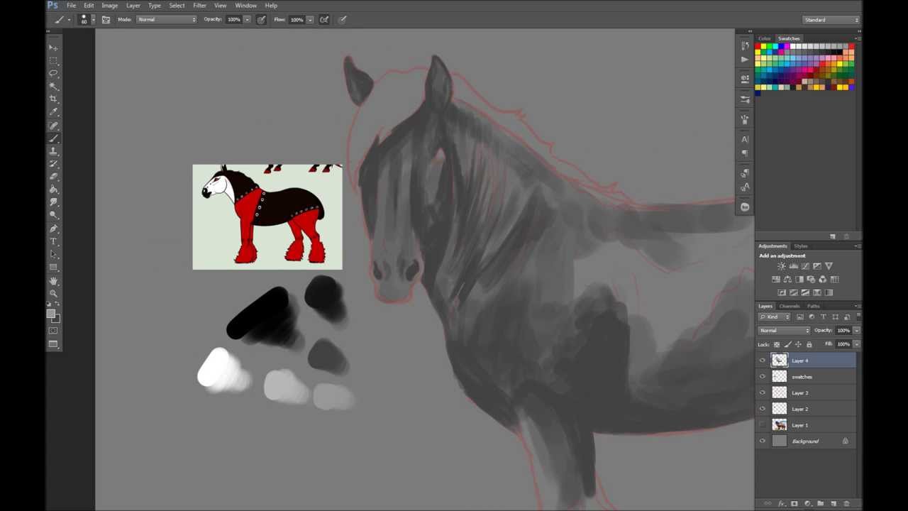 Harlequine Horse speed painting