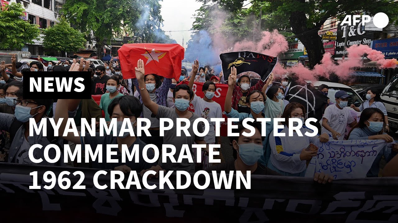 Myanmar protesters commemorate 1962 crackdown in Yangon | AFP