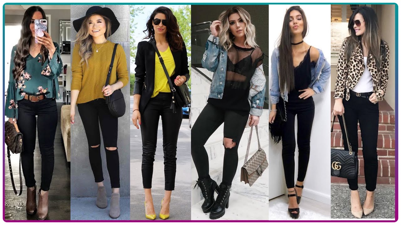 OUTFITS CON PANTALON NEGRO MODA Y TENDENCIAS 2022/2023 moda con jeans negro  , pantalon negro mujer