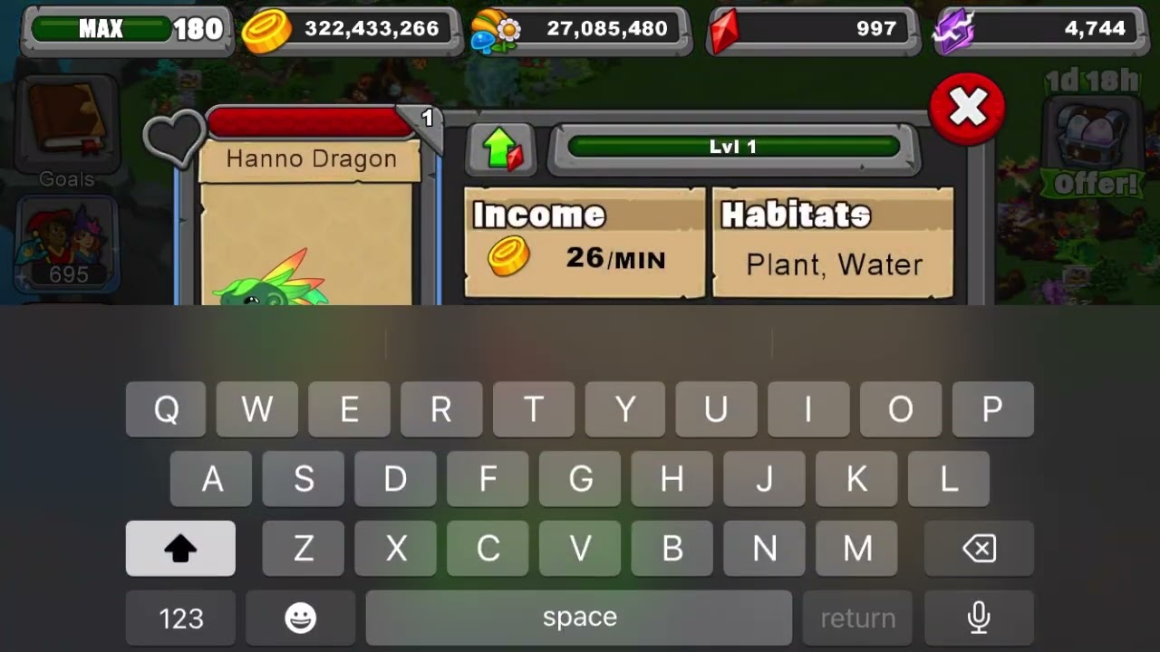 Dragonvale Hatching the Hanno Dragon