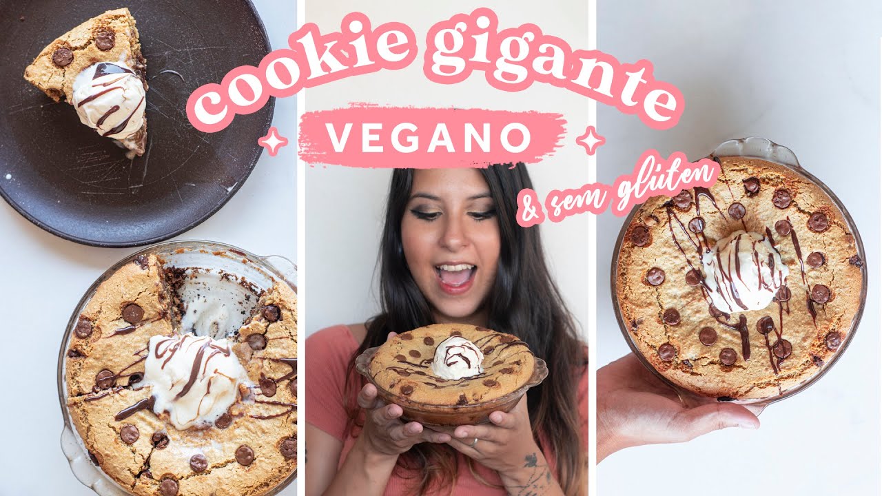 COOKIE VEGANO GIGANTE - TORTA COOKIE (Sem glúten)| Especial Páscoa