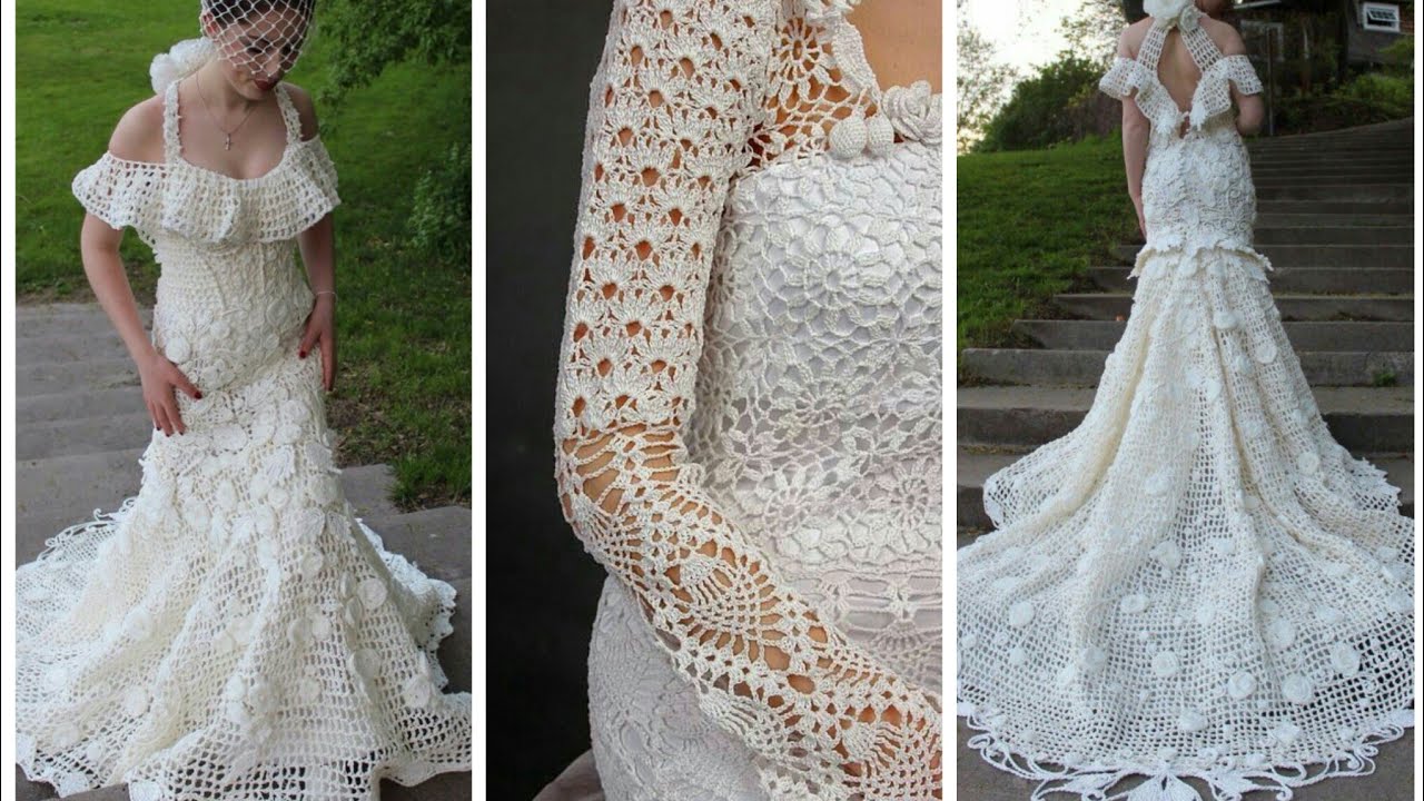 Crochet bridal dresses pattern designs ...