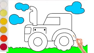 How to draw a tractor step by step // Tractor drawing easy // kids Art// Easy drawing
