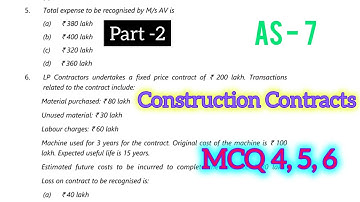 CA Intermediate,AS-7 , Construction Contracts, MCQ 4 ,5, 6 , Advanced Accounting