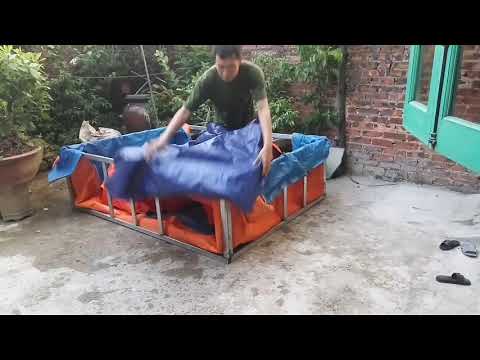Video Cách Tự làm bể bơi bằng khung sắt và bạt nilông mát... - youtube
