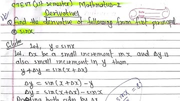 Derivative of Sinx by first principle||Mathmatics-I Diploma Engineering||CTEVT 1st semester math.