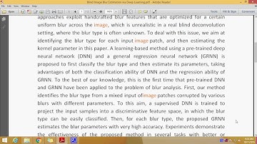 Blind Image Blur Estimation via Deep Learning