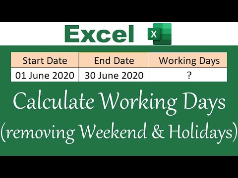 Calculate Working Days between Two Dates (exclude weekends and holidays) | Excel