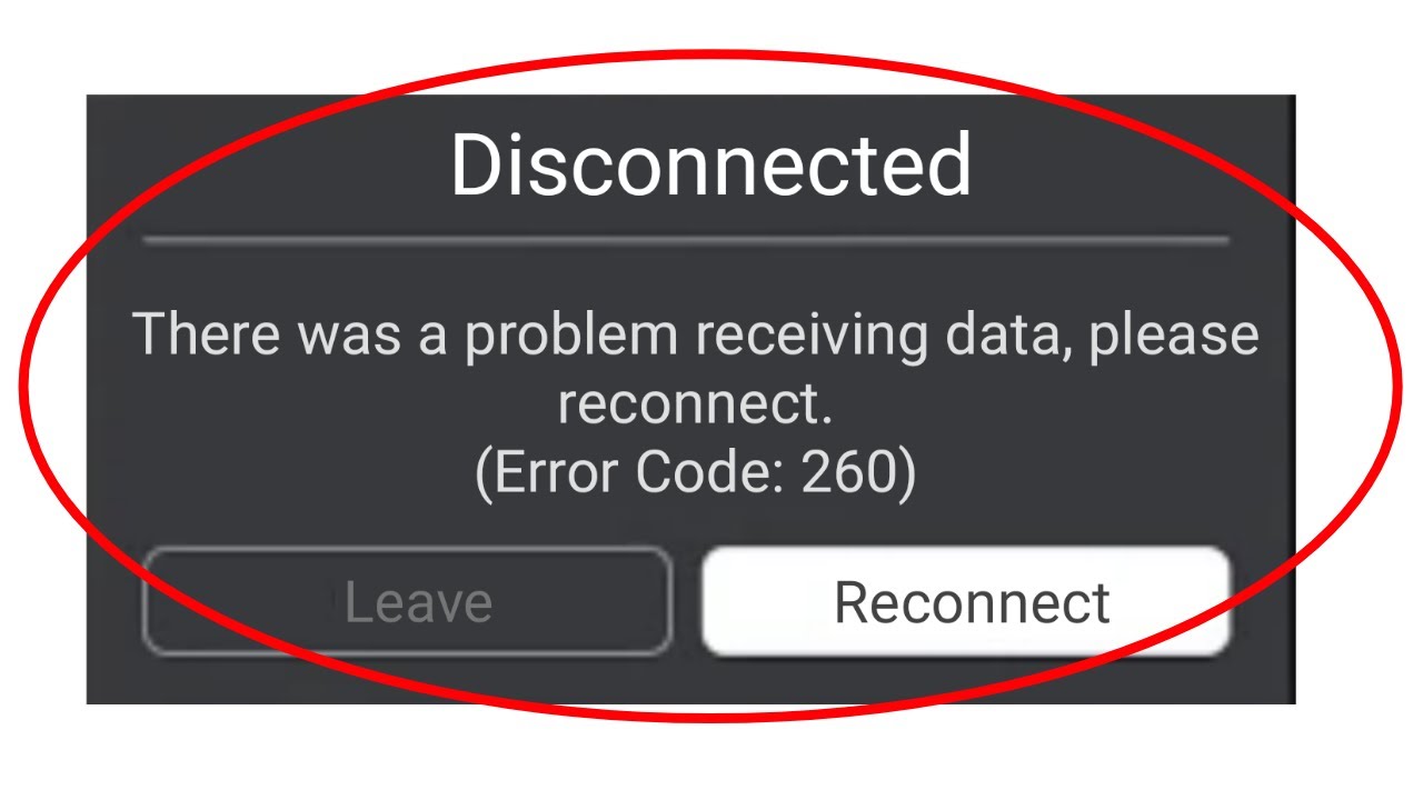 What Is The Roblox Error Code 260