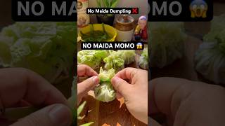 No Maida Momo?! 😱 Healthy Cabbage  Dumpling Recipe #food #youtubeshorts