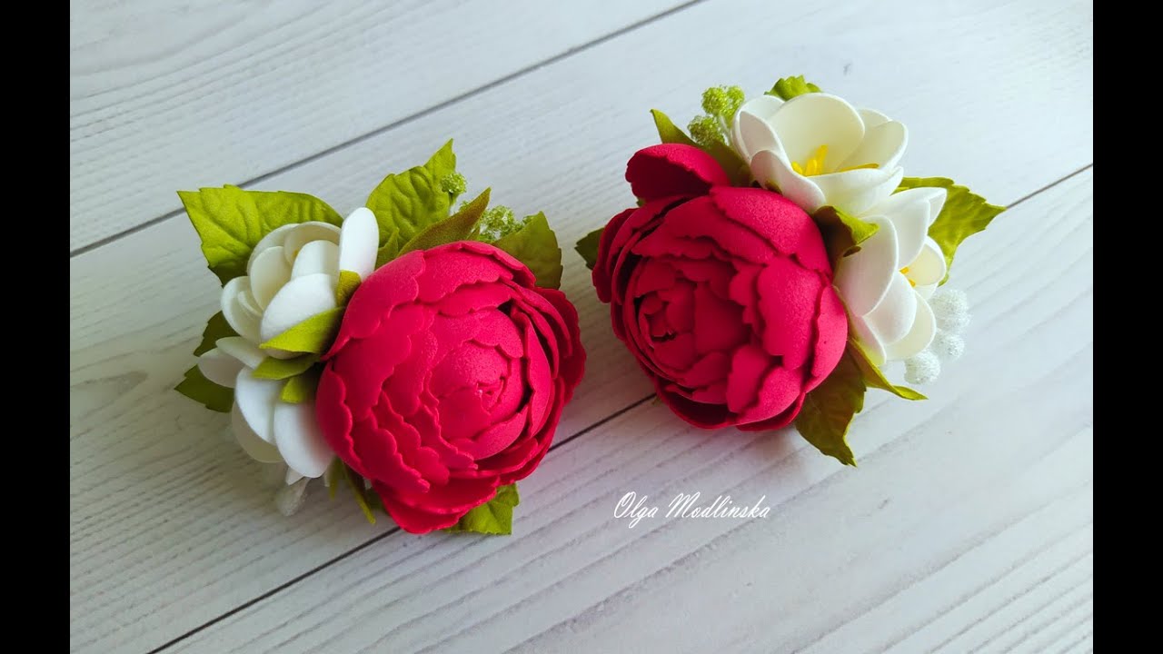 Красивые Яркие Резиночки 🌺🌺🌺 с Цветами из  Фоамирана 🌿