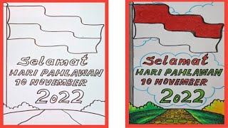 Cara Menggambar dan Mewarnai Poster Tema Hari Pahlawan || 10 November 2022 #drawing #painting