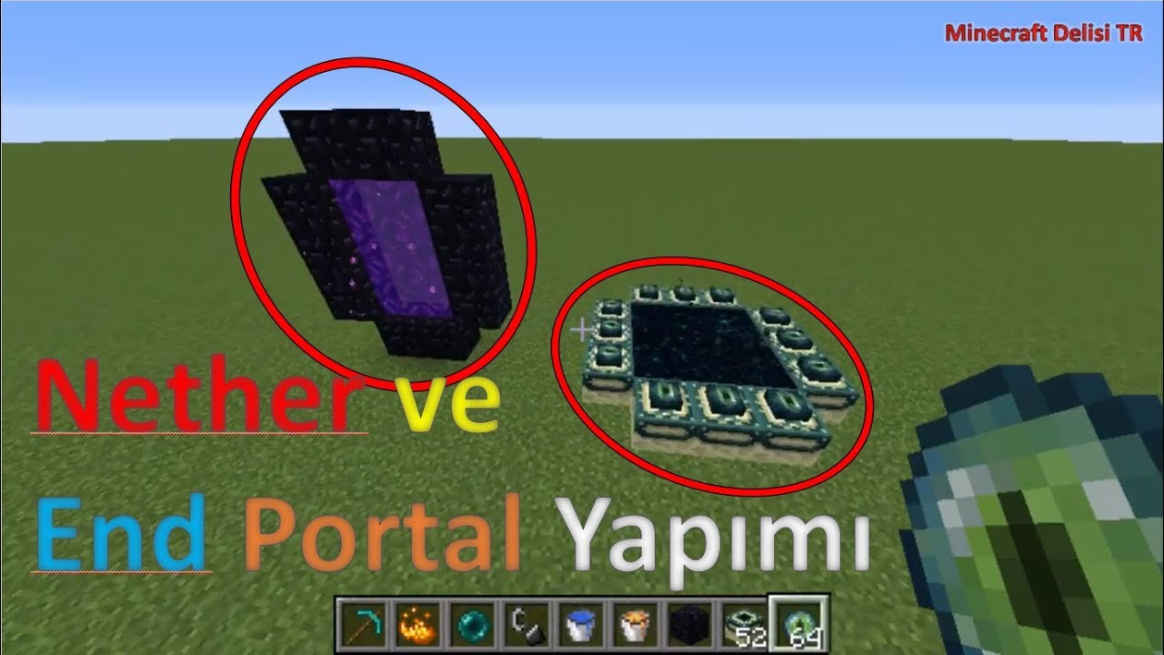 Minecraft Nether Ve End Portal Nasil Yapilir Youtube