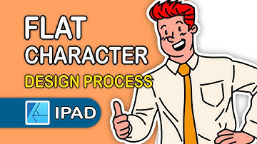 how to draw flat character illustration process. affinity designer 2 for ipad