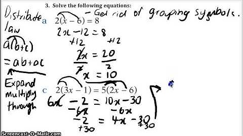 Equations with grouping symbols