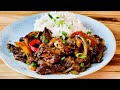 Best pepper steak recipe  easy beef stir fry  fluffy basmati rice recipe steak and pepper