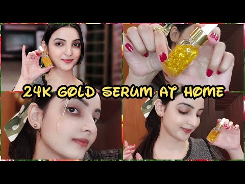 24K Gold Serum Golden Glowing Skin At Home With Gold Flakes