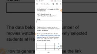 Data collection activity instructions