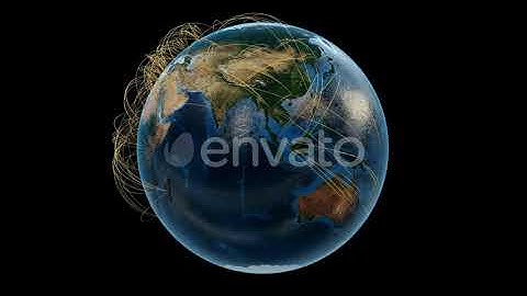 Network Over Realistic Earth Rotation Seamless Loop | Motion Graphics - Envato elements