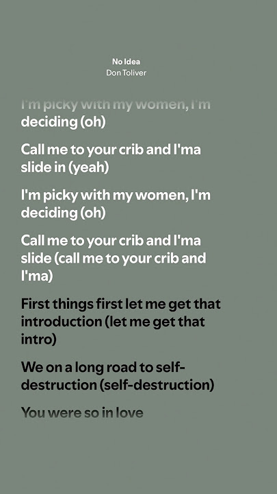 No Idea - Don Toliver (Lyrics)
