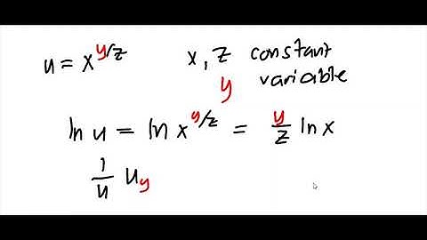 Finding the First Partial Derivatives of a Function u=x^(y/z)