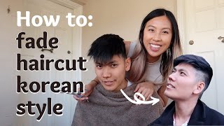 How I turned my boyfriend into a KPOP IDOL 😍| simple fade haircut