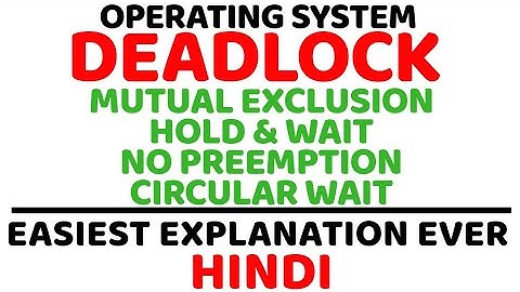 Deadlock ll Necessary Conditions For Deadlock ll Operating System Explained in Hindi