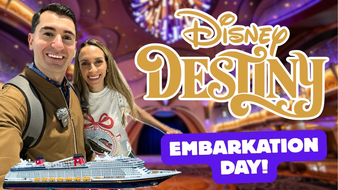 Setting Sail on the Disney Destiny!  Embarkation, Sail Away, Pridelands Dinner and Amazing Shows!