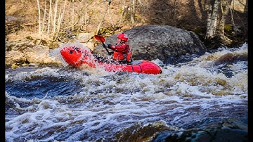 Packrafting training on whitewater - River Merikarvianjoki
