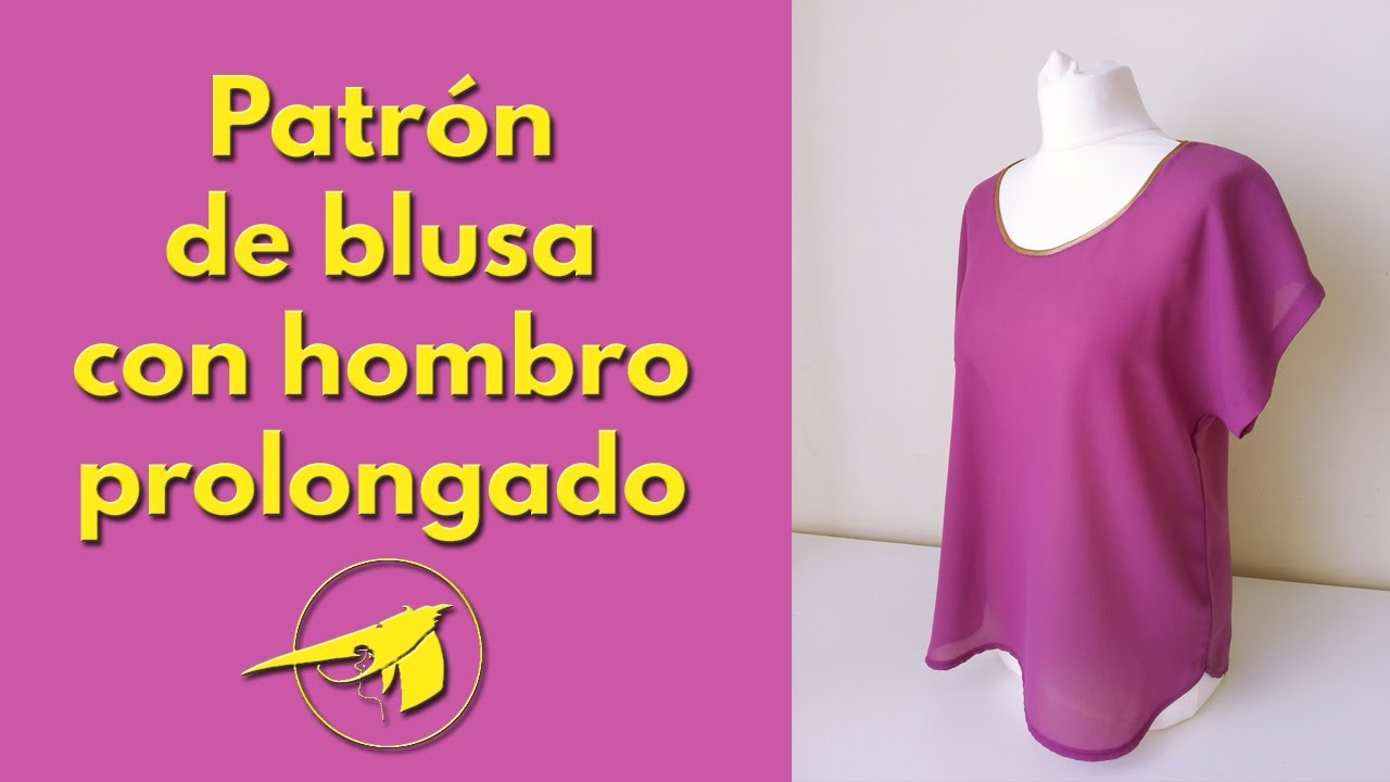 Cómo hacer un patrón de blusa con el hombro prolongado.