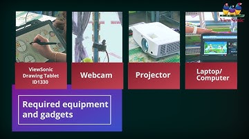 ViewSonic Hybrid Classroom Setup with Projector + Computer + ViewSonic drawing tablet ID1330.