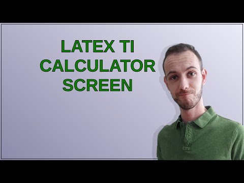Tex: LaTeX TI Calculator Screen