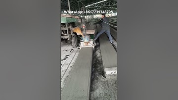 Precast concrete hollow core wall panel extruder machine working in client precast factory