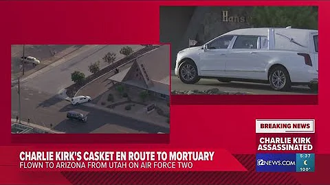 VIDEO: Charlie Kirk's casket arrives at mortuary in Phoenix