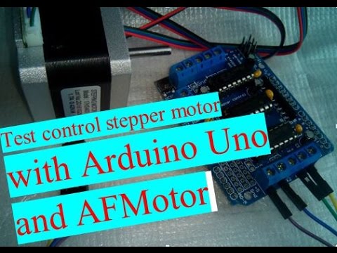 test control stepper motor with arduino uno and AFMotor SHIELD - YouTube