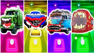 Zombie Truck Eater vs MvQueen Monster Eater vs Filmore Bus Eater vs Train Eater | Tiles